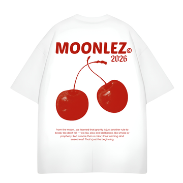 Moonlez Cherry White OVERSIZE TEE
